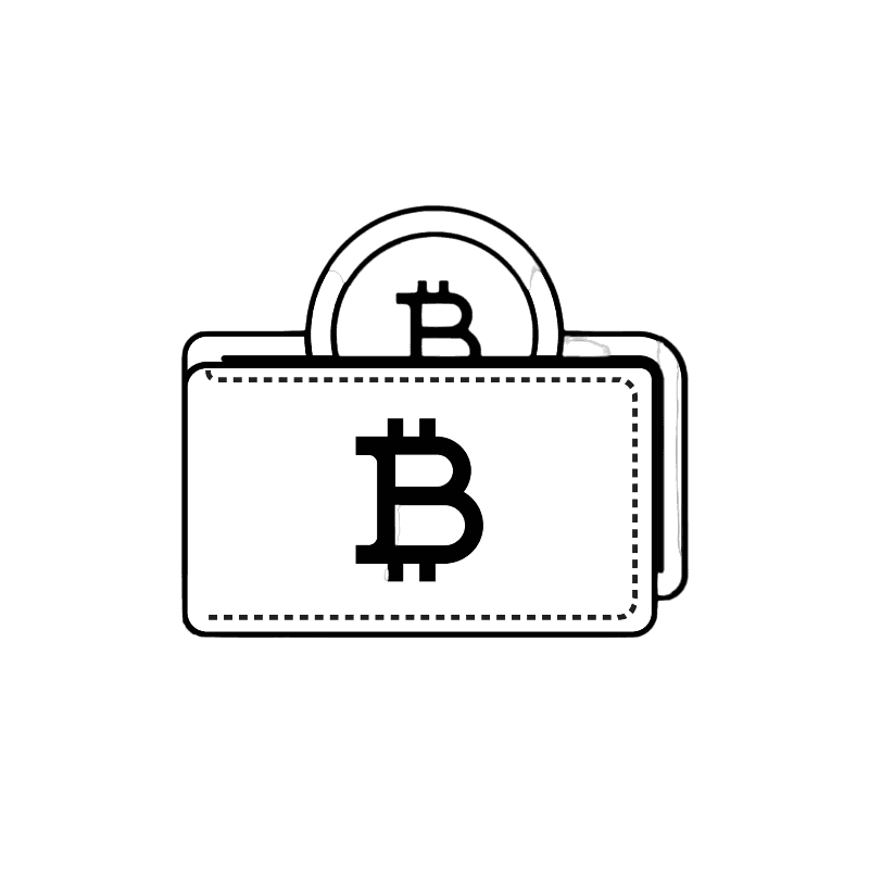 Bitcoin wallet outline icon