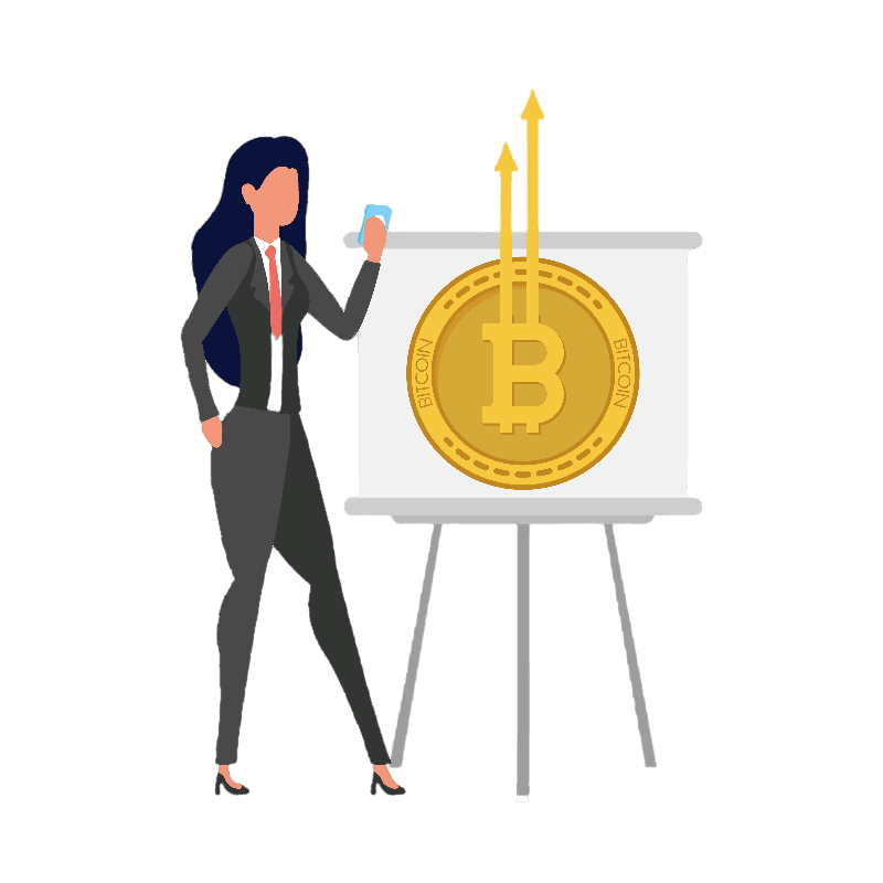 Woman Tteaching Bitcoin Crypto Currency